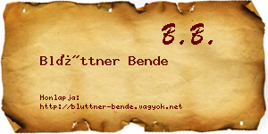 Blüttner Bende névjegykártya